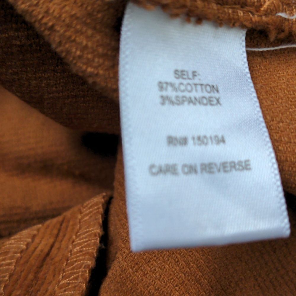 2 for $20 Living Doll Rust Copper Corduroy Mini-Skirt w/Copper Buttons Sz M - Picture 7 of 8